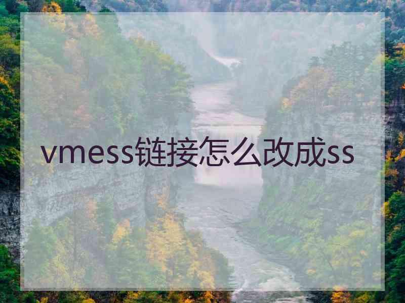 vmess链接怎么改成ss